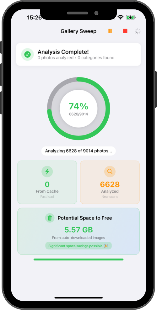 Gallery Sweep iPhone storage full solution