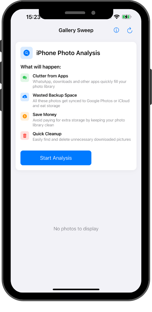 Gallery Sweep duplicate photo finder iPhone